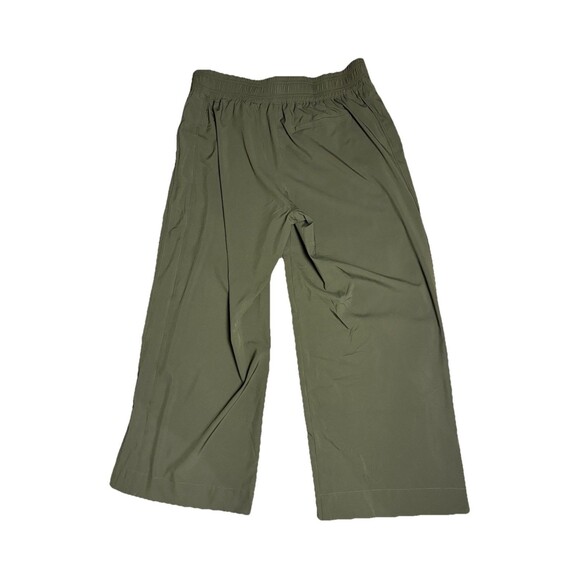 Old Navy Wide Leg Cropped Pants Size XL Olive Green Athleisure Casual Pull On - Picture 2 of 10